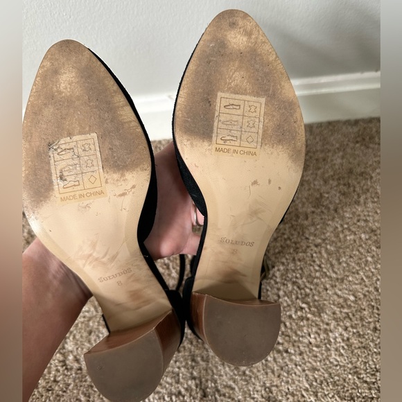 Soludos Collette Heels in Black Suede Size 8 - Picture 12 of 12